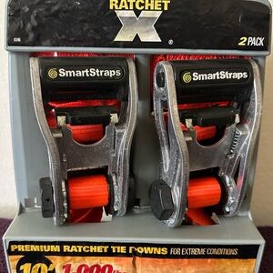 10' Ratchet Tie Down Straps - 1,000 lb. SWL (Pack of 2) New Smart Straps